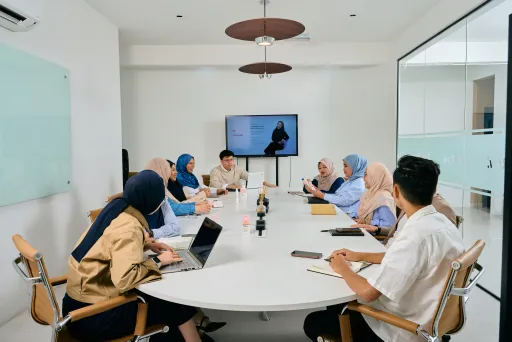 Boardroom discussion in progress